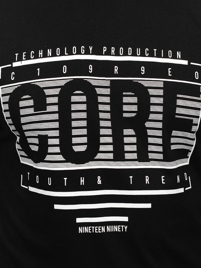 Μαύρο T-shirt ανδρικό με στάμπα Bolf SS11071