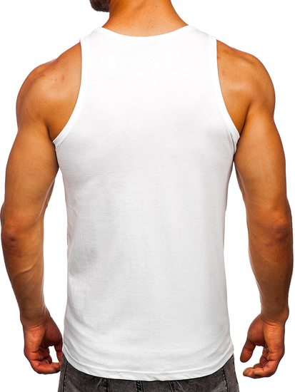 Λευκο μπλουζακι tank top τυπου μποξερ με σταμπα Bolf 14831