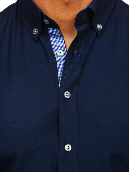 Ναυτικο μπλε Πουκαμισο ανδρικο με μακρια μανικια Bolf 20719