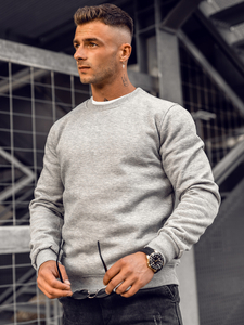 Γκρι ανδρικό φούτερ χωρίς κουκούλα Bolf 2001A