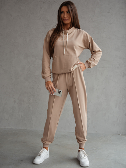 Γυναικεία αθλητική στολή 2 τεμαχίων Μπεζ Bolf 82162