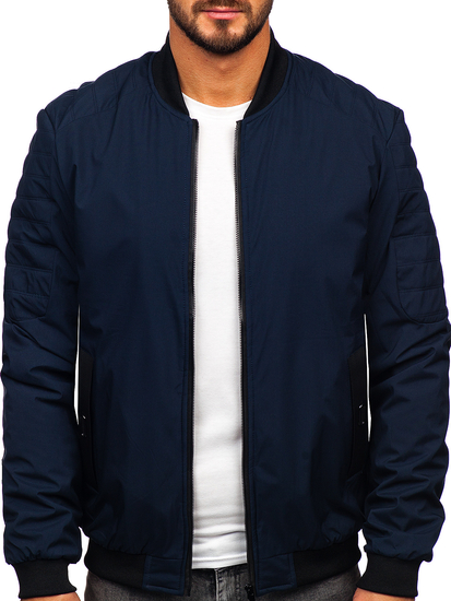 Μπλε μαρέν ανδρικό μεταβατικό μπουφάν bomber Bolf 84M3007