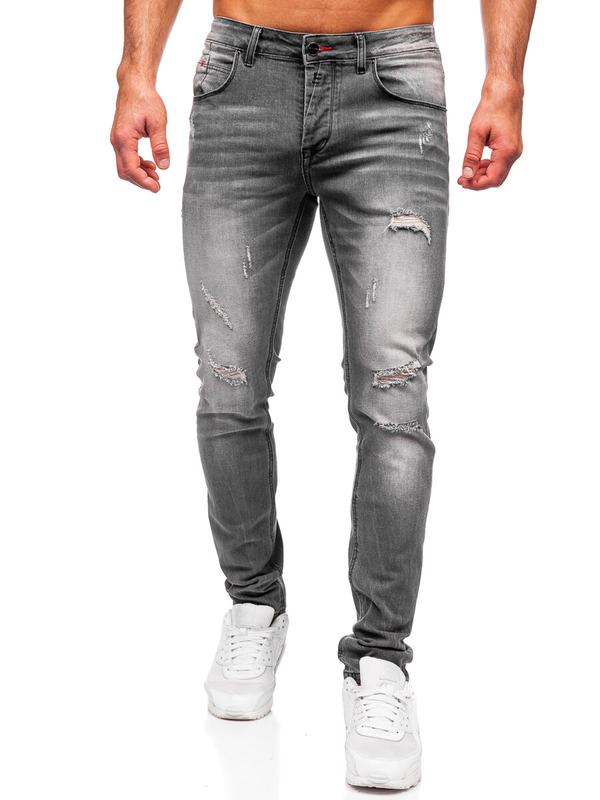 Μαύρο ανδρικό τζιν παντελόνι slim fit Bolf MP0054N