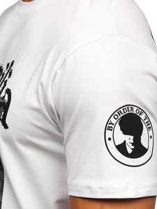 Λευκο T-shirt ανδρικο με εφαρμογες Bolf 21004