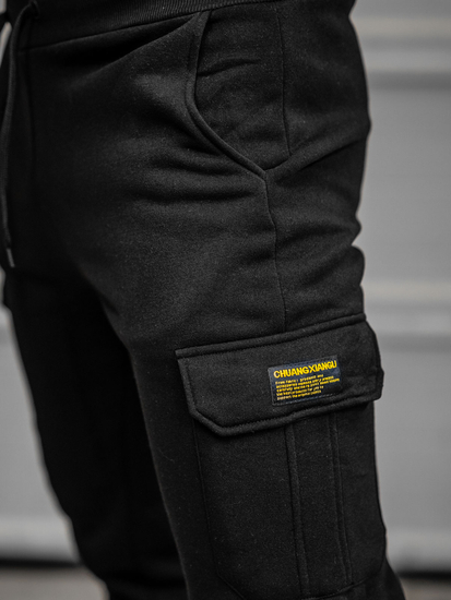 Μαύρο combat παντελόνι ανδρικό joggers φούτερ Bolf JX8709