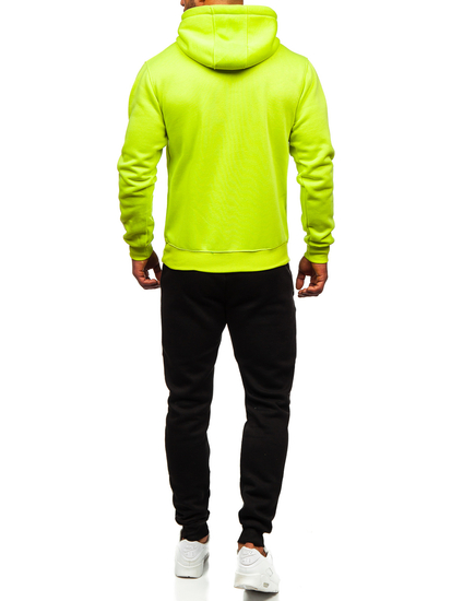 Ανδρική αθλητική φόρμα με κουκούλα σε ανοιχτό πράσινο χρώμα Bolf D002-72