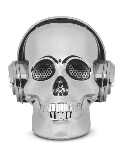 Ασημί ηχείο bluetooth κρανίο E80