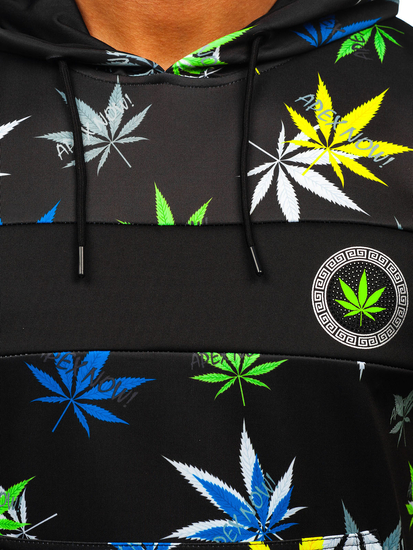 Μαυρο με σταμπα φουτερ ανδρικο με κουκουλα Bolf HM517