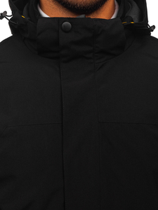 Μαύρο ανδρικό αθλητικό ανοιξιάτικο-χειμερινό μπουφάν 2σε1 Bolf 5M3263