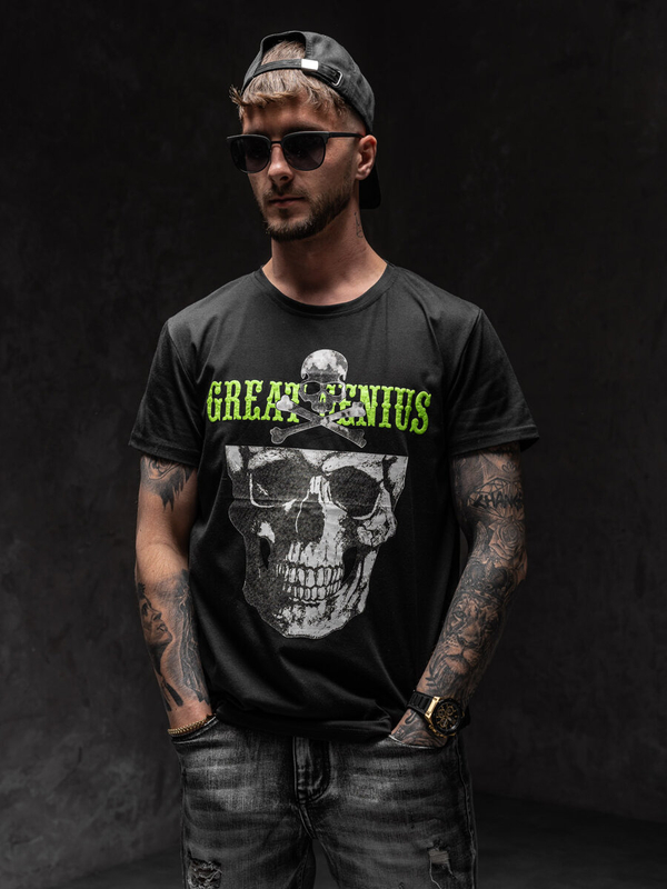 Μαυρο T-shirt ανδρικο με σταμπα Bolf Y70005