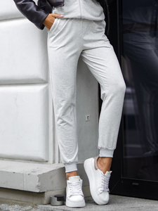 Γυναικεία αθλητική φόρμα 2 τεμαχίων με κουκούλα μελανζέ Bolf 821110