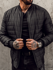 Μαυρο μεταβατικο μπουφαν ανδρικο καπιτονε bomber Bolf MY-02