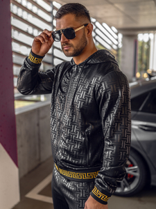 Μαύρη ανδρική φόρμα με κουκούλα Bolf 3A161A