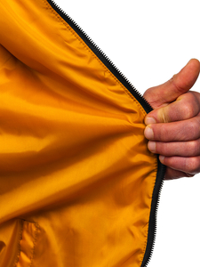 Μαύρο ανδρικό καπιτονέ γιλέκο μα κουκούλα Bolf 7106