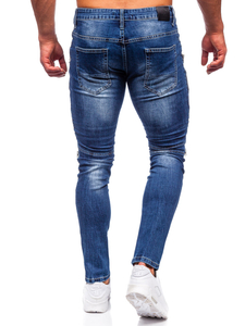 Μπλε μαρέν ανδρικό τζιν παντελόνι slim fit Bolf MP007BS