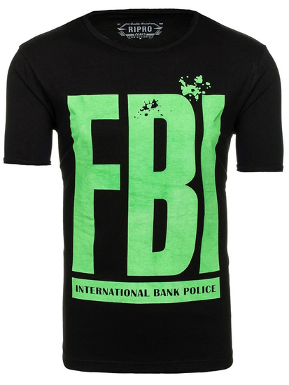 T-shirt ανδρικο με ετυπωση μαυρο Bolf 6295