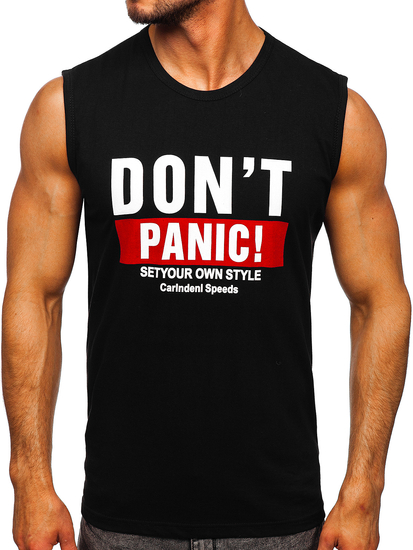 Μαυρο μπλουζακι tank top με σταμπα Bolf 14827