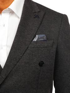 Ανδρικό κομψό τζάκετ με διπλό στήθος Ανθρακίτης Bolf 007