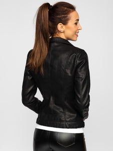 Μαυρο τυπου ραμονες μπουφαν δερματινο γυναικειο Bolf 20R9