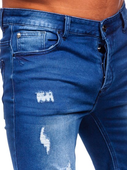 Μπλε μαρέν ανδρικό τζιν σορτς Bolf MP0061BS