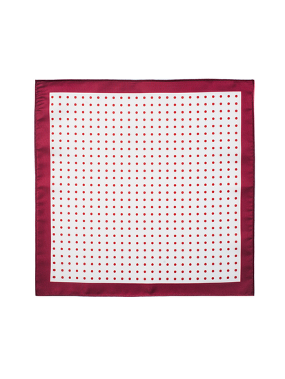Ανδρικό λευκό και μπορντό Pocket Square Bolf PO15