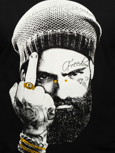 Μαύρο μακρυμάνικο μπλουζάκι ανδρικό με στάμπα Bolf 146742