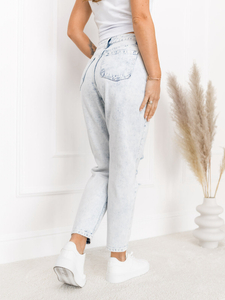 Γαλάζιο γυναικείο τζιν παντελόνι mom fit Bolf WL2102