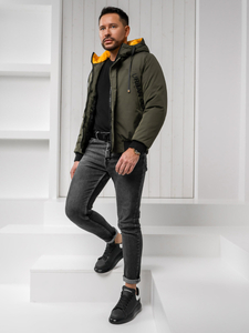 Πράσινη ανδρική χειμερινή μπουφάν Bolf 27M8100