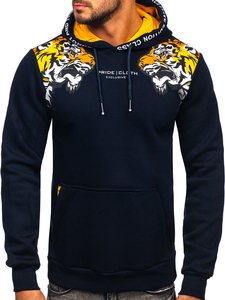 Ανδρικό μπλε μαρέν με στάμπα φούτερ με κουκούλα Bolf 6287