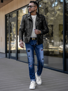 Μπλε ανδρικό τζιν παντελόνι regular fit Bolf MP0050B