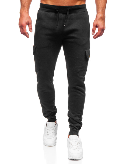 Μαύρο combat παντελόνι ανδρικό joggers φούτερ Bolf JX8709