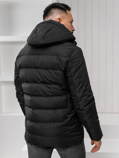 Μαύρη ανδρική χειμερινή μπουφάν Bolf 5M3136