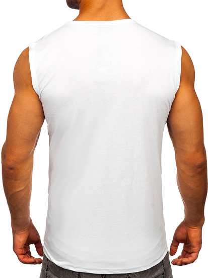 Λευκο μπλουζακι tank top με σταμπα Bolf 14811