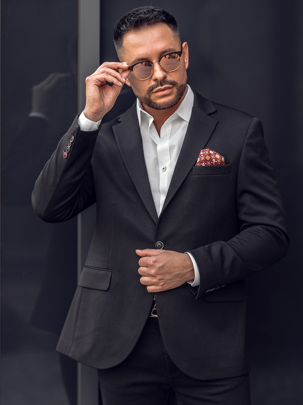 Ανδρικό Casual Χρωματιστή ζακέτα Μαύρος Bolf 24401