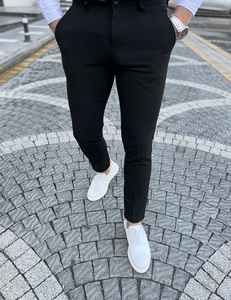 Μαύρο ανδρικό υφασμάτινο παντελόνι Bolf 0031