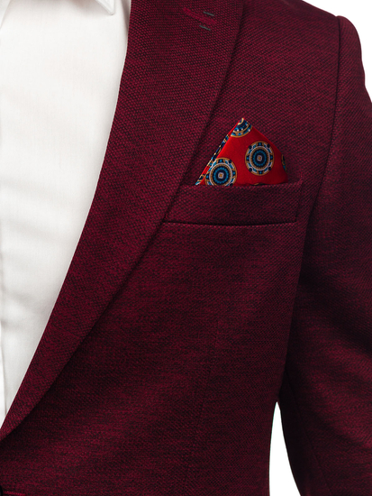 Μπορντό ανδρικό σακάκι casual Bolf 24401