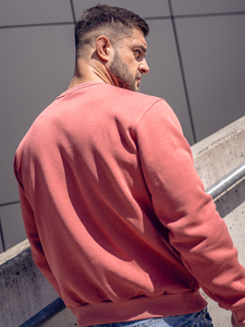 Σομόν χοντρή ανδρική μπλούζα χωρίς κουκούλα Bolf 2001A