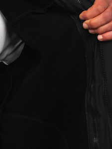 Μαύρο ανδρικό αθλητικό ανοιξιάτικο-χειμερινό μπουφάν 2σε1 Bolf 5M3262