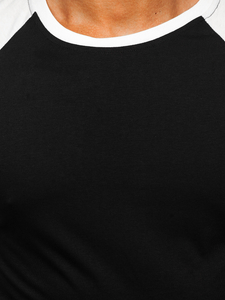 Μαύρο-λευκό ανδρικό μπλουζάκι Bolf 8T82