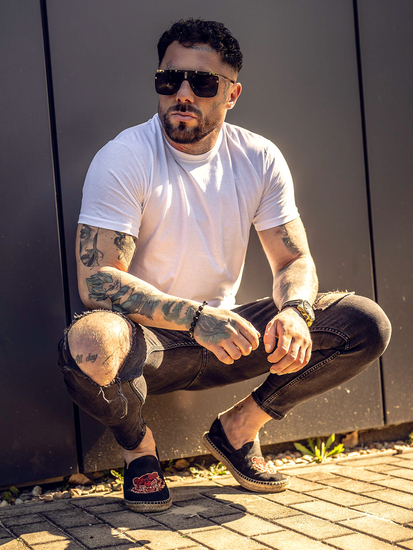 Ανδρικό μπλουζάκι Βασικός βαμβακερό Λευκό Bolf 192397B