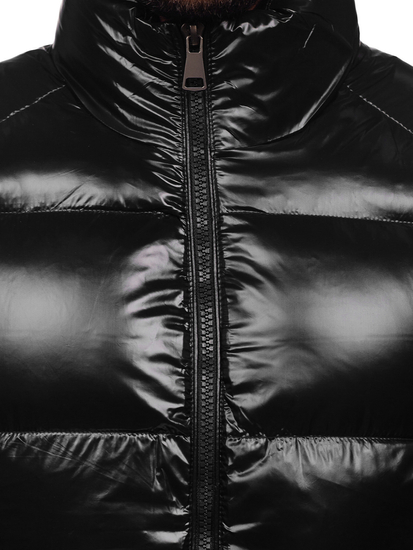 Μαύρο χοντρό καπιτονέ ανδρικό γιλέκο Bolf 9968