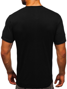 Ανδρικό μπλουζάκι με στάμπα από βαμβάκι Μαύρος Bolf KS1997