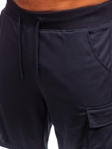 Σκούρα μπλε αθλητικά κοντά cargo σορτς ανδρικά Bolf 8K1505