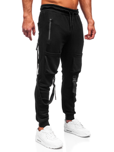 Μαύρο combat παντελόνι ανδρικό joggers φούτερ Bolf 6581