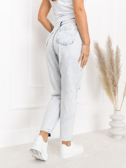 Γαλάζιο γυναικείο τζιν παντελόνι mom fit Bolf WL2102