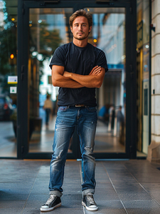 Ανδρικό μακρύ μπλουζάκι Βασικός Μαύρος Bolf 14290A2