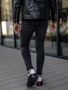 Μαύρο ανδρικό τζιν παντελόνι skinny fit Bolf KX565-1