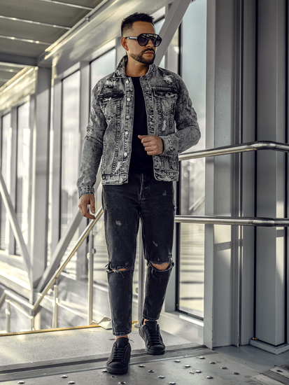 Γκρι τζιν μπουφαν ανδρικο Bolf AK588