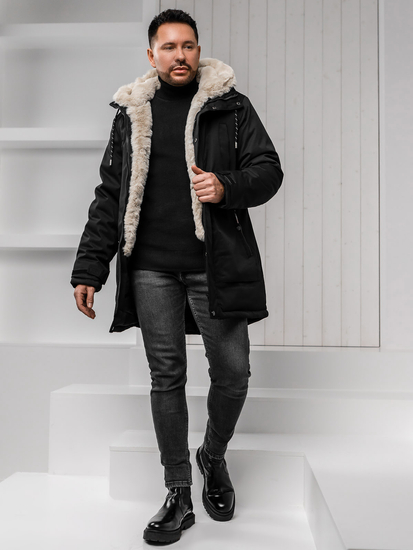 Μαύρο Ανδρικό Χειμερινό Μπουφάν Parka Bolf 5M3132A1