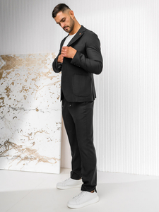 Casual ανθρακί ανδρικό κοστούμι Bolf 12